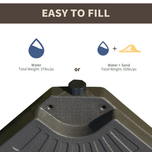 4-piece offset parasol base with carrying handles 
