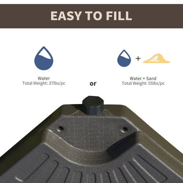 4-piece offset parasol base with carrying handles 