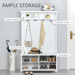 3-in-1 Hallway Unit with Shoe Storage, White