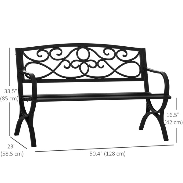 Antique-style 2-seater outdoor garden bench