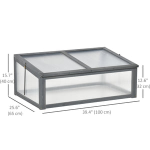 Cold wooden chassis with hinged and tilting lid, grey