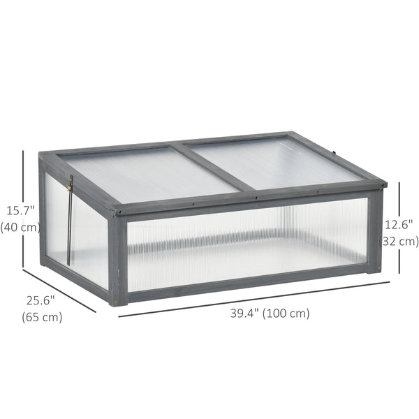 Cold wooden chassis with hinged and tilting lid, grey
