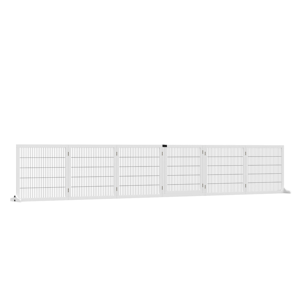 Freestanding wooden barrier with 2 support feet, white