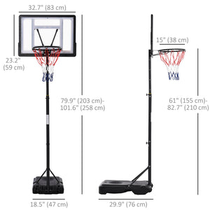 Adjustable height basketball hoop