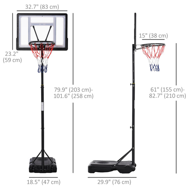 Adjustable height basketball hoop