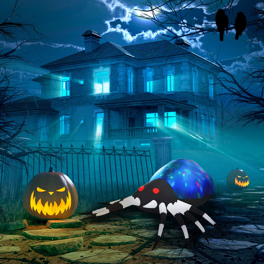 Halloween Giant Scary Inflatable Spider 1.5m Airblown with LED Lights