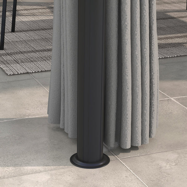 10 x 10 2-tier gazebo with zippered mesh side panels, aluminum frame, light grey