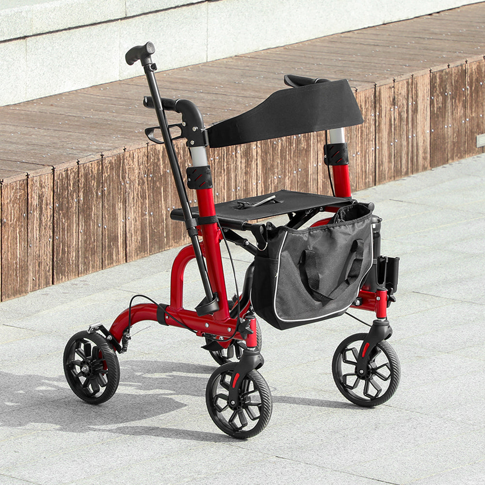 Senior Walker with 8-inch Wheels Red