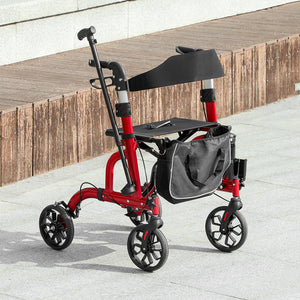 Senior Walker with 8-inch Wheels Red