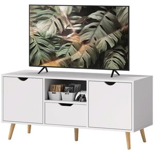 TV stand with storage for TVs up to 50 inches, white