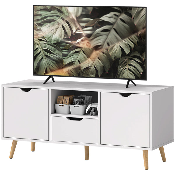 TV stand with storage for TVs up to 50 inches, white