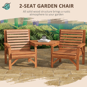 Set of 3 outdoor benches for garden and balcony, light brown