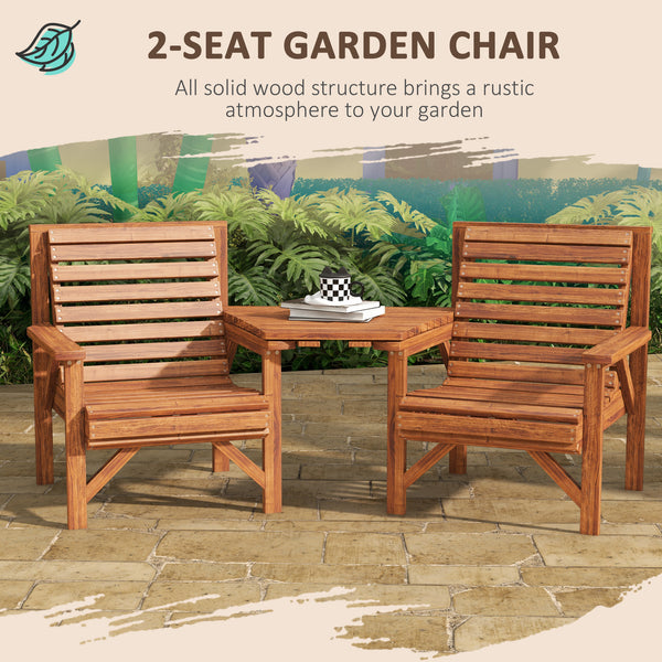 Set of 3 outdoor benches for garden and balcony, light brown
