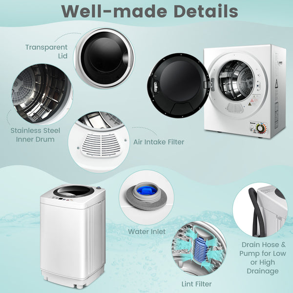 Combined electric tumble dryer and fully automatic washing machine