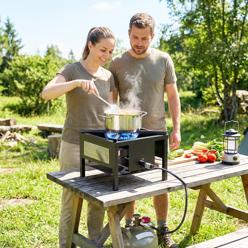 65,000 BTU High-Pressure Propane Burner with Detachable Legs, Black