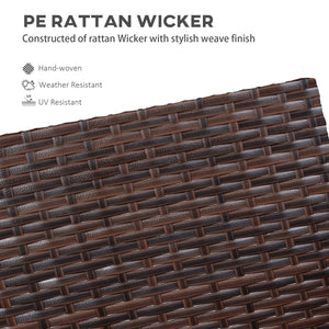 3 Piece Wicker Bar Set, Bar Table and Chairs with Cushions