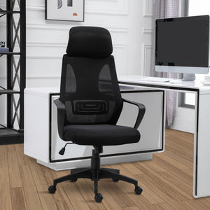 Ergonomic Mesh Office Chair with Adjustable Headrest, Black