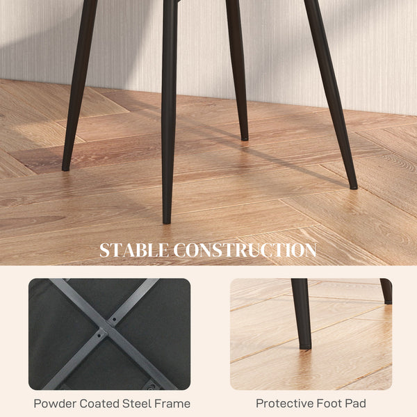 Set of 4 padded chairs with steel legs, black