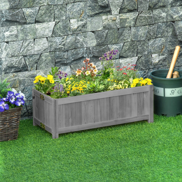 Folding raised wooden planter for garden and terrace