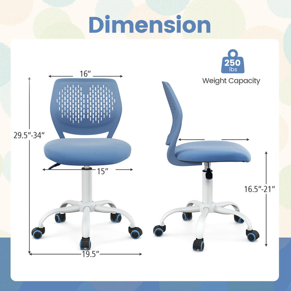 Chaise d'étude ergonomique pour enfants avec hauteur réglable