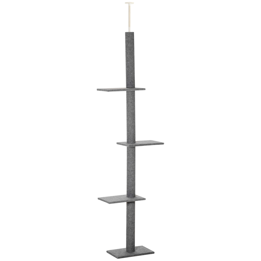 254 cm Cat Tree with 3 Perches, Grey