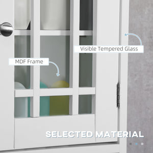 Modern wall-mounted bathroom vanity unit with 2-door cabinet and open shelf, white