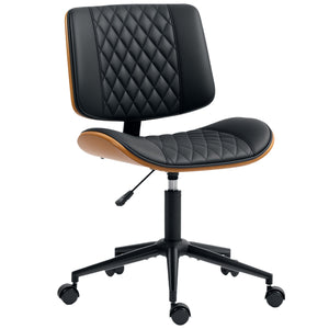 Black Leatherette Office Chair, Adjustable Height, Swivel