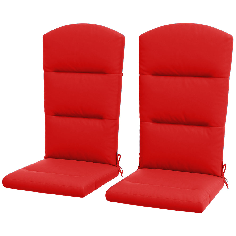Coussins capitonnés rouge vin pour chaises Adirondack, avec attaches pour fixation sécurisée