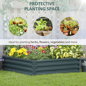Raised planter made of galvanized steel, green 