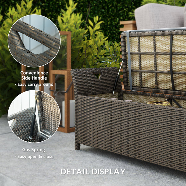 2-in-1 Outdoor Storage Bench in PE Rattan