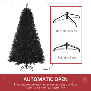 6ft Black Unlit Artificial Christmas Tree