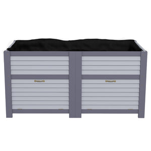Raised wooden planter with storage