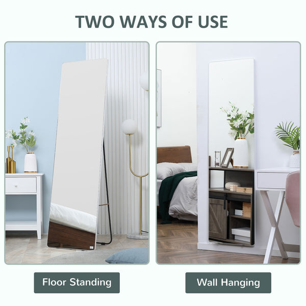 Standing, wall-mounted or table-mounted mirror with support frame, silver
