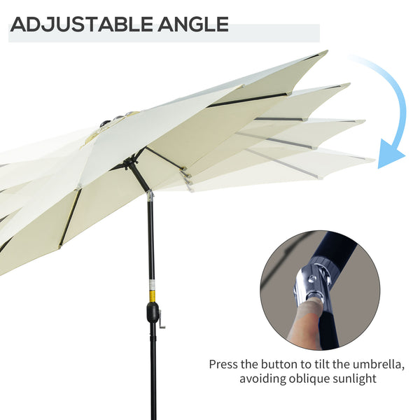 10-foot round parasol with crank, tiltable, beige 