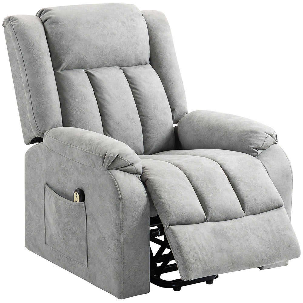 Lift Chair for Seniors, Microfiber Electric Recliner with Remote Control, Light Grey
