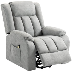 Lift Chair for Seniors, Microfiber Electric Recliner with Remote Control, Light Grey