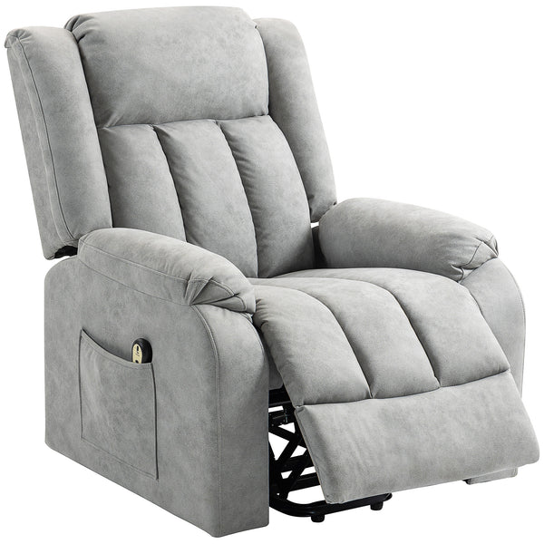 Lift Chair for Seniors, Microfiber Electric Recliner with Remote Control, Light Grey