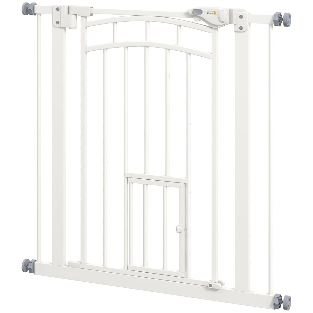 Self-closing pet gate, white