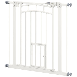 Self-closing pet gate, white