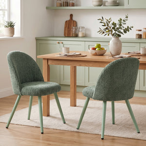 Velvet dining chairs – Set of 2, green