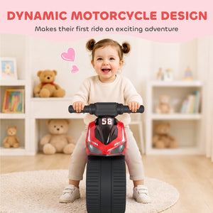 Red musical ride-on motorcycle, 18 to 36 months