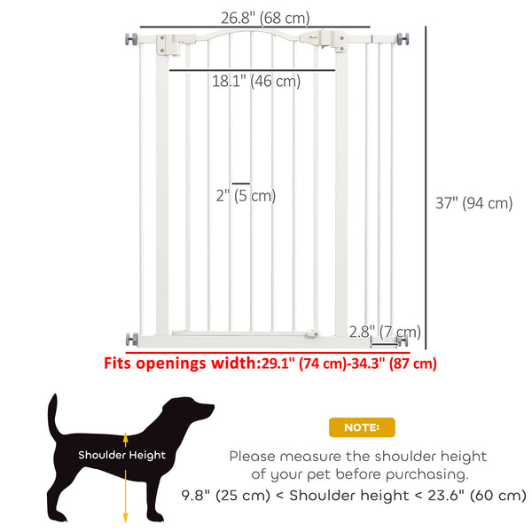 Extra Tall White Dog Gate with Door