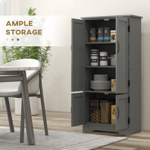 4-Door Multi-Tier Pantry, Gray
