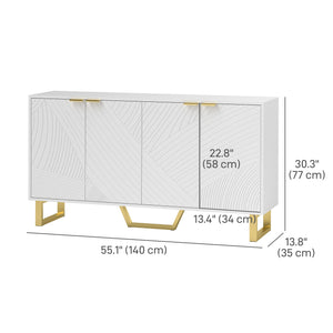 Sideboard with adjustable shelves, white