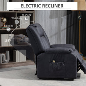 Microfiber Senior Recliner Lift Chair with Remote Control, Charcoal Grey