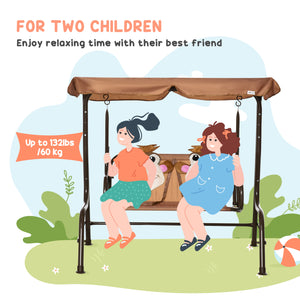 2-seater monkey-pattern children's swing