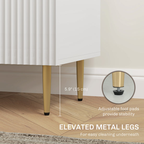 Sideboard with 3 drawers and adjustable shelves, white