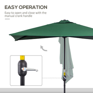 8-foot half-round parasol, green 
