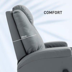 Reclining massage chair with 8 vibration points, light gray