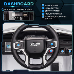 Licensed Chevrolet Tahoe 12V with Parental Remote, White
